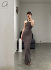 Marc Le Bihan 21915 Silk Shrinkage Stretch One-Piece Dress Collection French High-Level Handmade MLB-21942-HGY Granite PMLB4